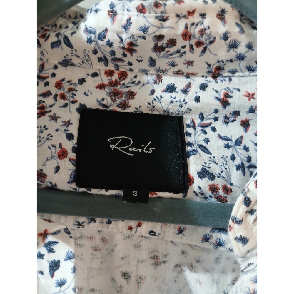 Rails Mens  Short Sleeve Button Up Shirt Small Floral Print - Picture 2 of 6